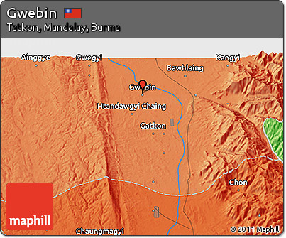 Political 3D Map of Gwebin