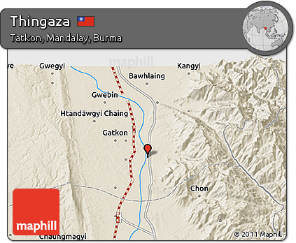 Shaded Relief 3D Map of Thingaza