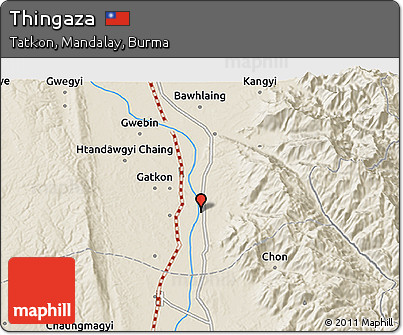Shaded Relief 3D Map of Thingaza