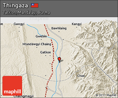Shaded Relief 3D Map of Thingaza