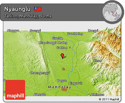 Physical Panoramic Map of Nyaunglu