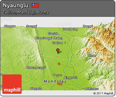 Physical Panoramic Map of Nyaunglu