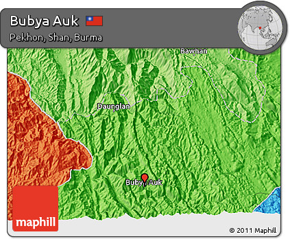Political 3D Map of Bubya Auk