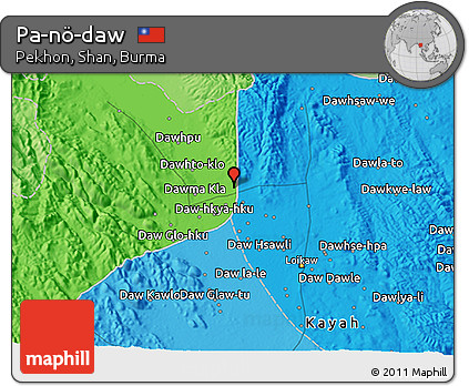 Political 3D Map of Pa-nö-daw