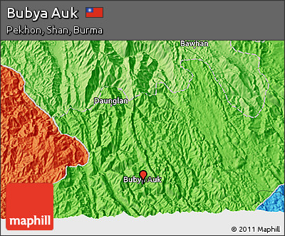 Political 3D Map of Bubya Auk