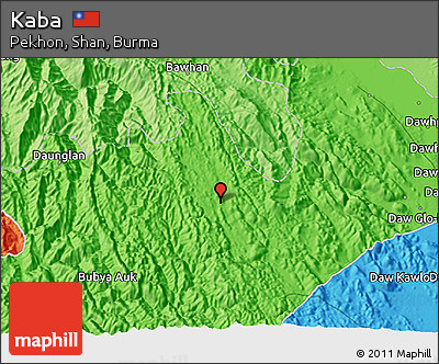 Political 3D Map of Kaba