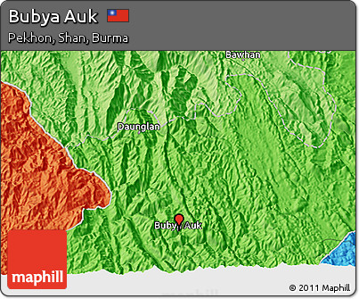 Political 3D Map of Bubya Auk