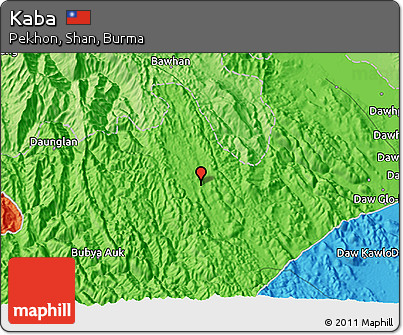 Political 3D Map of Kaba