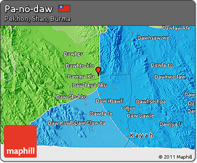 Political 3D Map of Pa-nö-daw