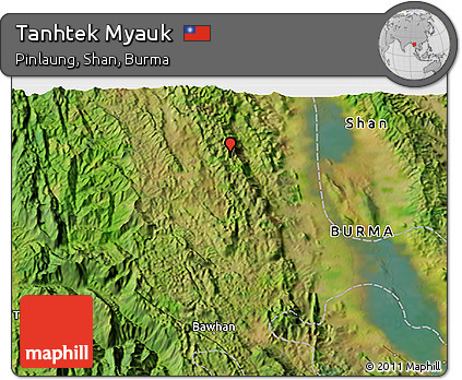 Satellite 3D Map of Tanhtek Myauk