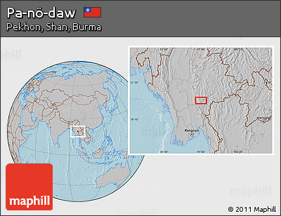 Gray Location Map of Pa-nö-daw, hill shading