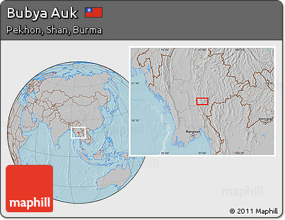 Gray Location Map of Bubya Auk, hill shading
