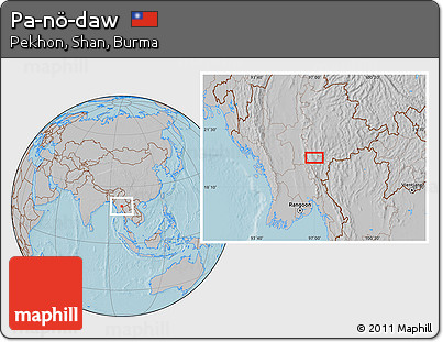 Gray Location Map of Pa-nö-daw, hill shading