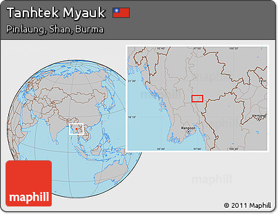 Gray Location Map of Tanhtek Myauk