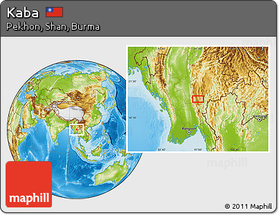 Physical Location Map of Kaba