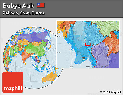 Political Location Map of Bubya Auk
