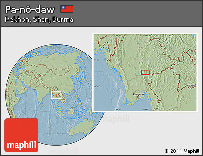 Savanna Style Location Map of Pa-nö-daw, hill shading
