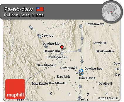 Shaded Relief Map of Pa-nö-daw