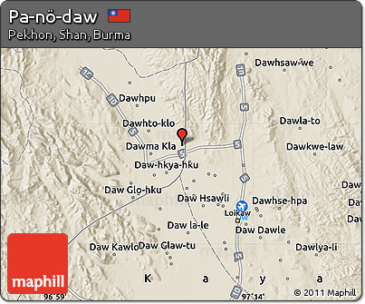 Shaded Relief Map of Pa-nö-daw
