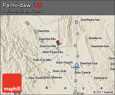 Shaded Relief Map of Pa-nö-daw