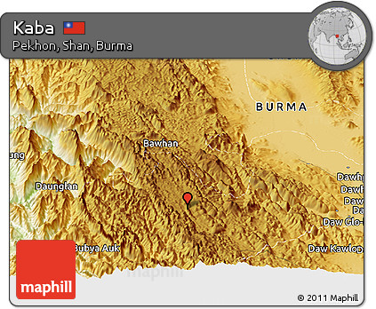 Physical Panoramic Map of Kaba