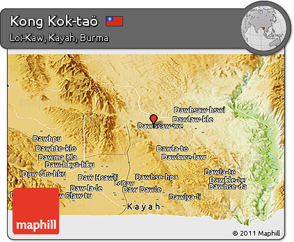 Physical Panoramic Map of Kong Kok-taö