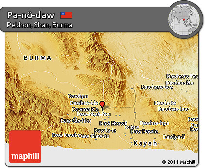 Physical Panoramic Map of Pa-nö-daw