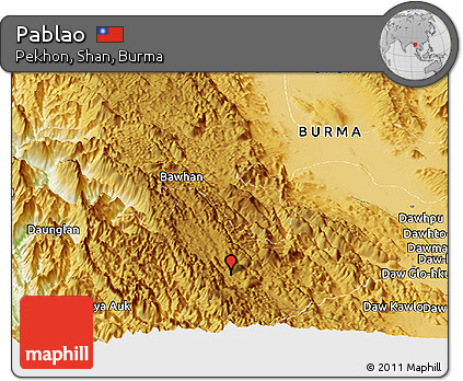 Physical Panoramic Map of Pablao