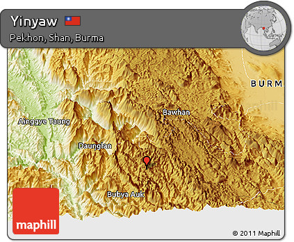 Physical Panoramic Map of Yinyaw