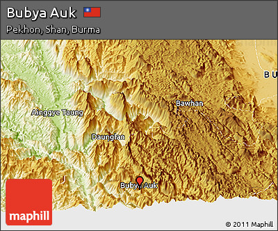 Physical Panoramic Map of Bubya Auk