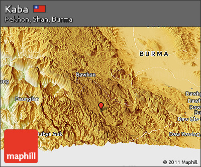 Physical Panoramic Map of Kaba
