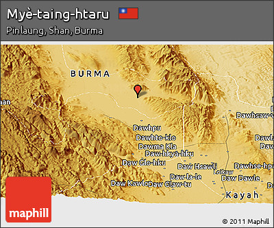 Physical Panoramic Map of Myè-taing-htaru