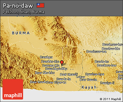 Physical Panoramic Map of Pa-nö-daw
