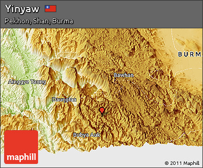 Physical Panoramic Map of Yinyaw