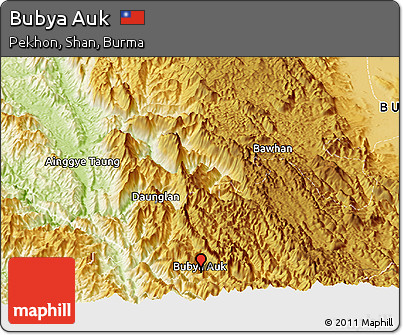 Physical Panoramic Map of Bubya Auk