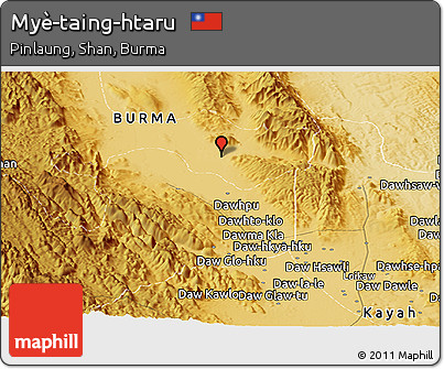 Physical Panoramic Map of Myè-taing-htaru
