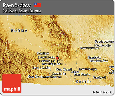 Physical Panoramic Map of Pa-nö-daw