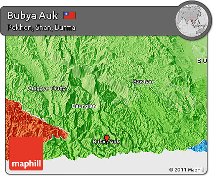 Political Panoramic Map of Bubya Auk