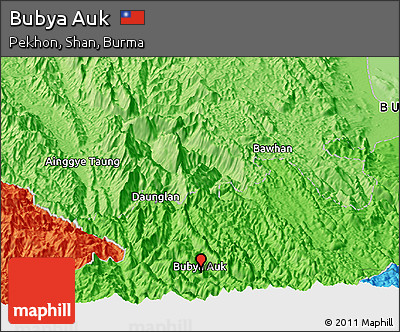 Political Panoramic Map of Bubya Auk