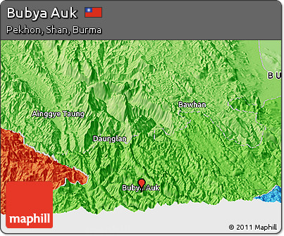 Political Panoramic Map of Bubya Auk