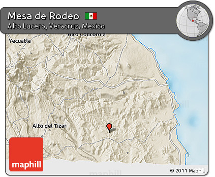 Shaded Relief 3D Map of Mesa De Rodeo