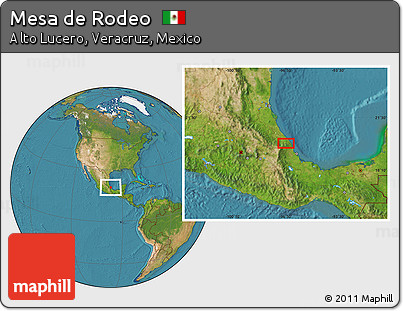 Satellite Location Map of Mesa De Rodeo