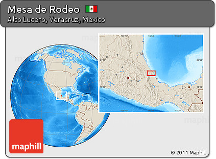 Shaded Relief Location Map of Mesa De Rodeo
