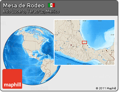 Shaded Relief Location Map of Mesa De Rodeo