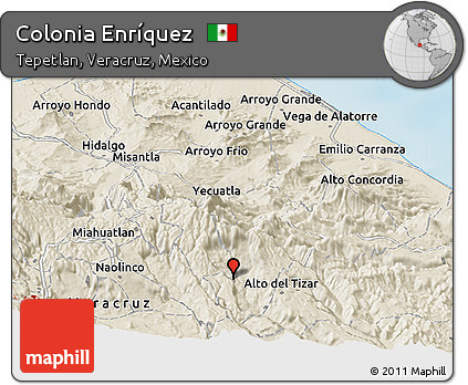 Shaded Relief Panoramic Map of Colonia Enríquez