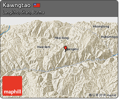 Shaded Relief 3D Map of Kawngtao