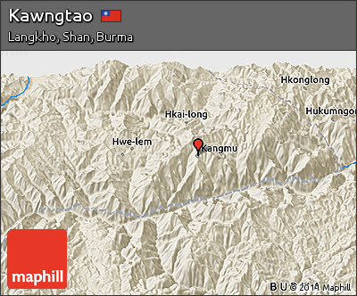Shaded Relief 3D Map of Kawngtao