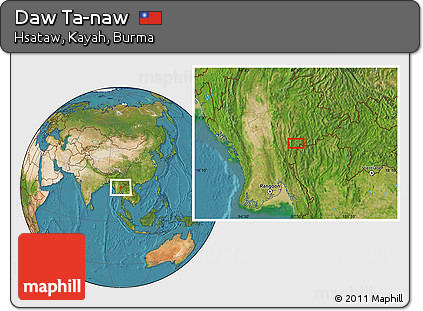 Satellite Location Map of Daw Ta-naw