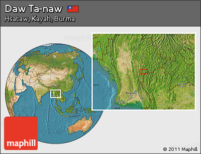 Satellite Location Map of Daw Ta-naw