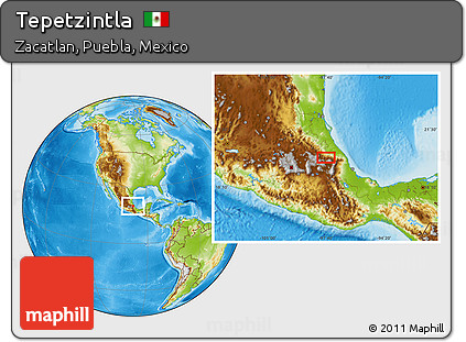 Physical Location Map of Tepetzintla